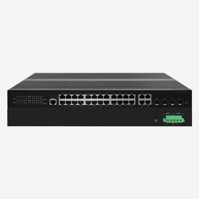 24GE RJ45 And 4 Combo, Gigabit Industrial Layer 2+ Managed Switch With 440mm*290mm*45mm