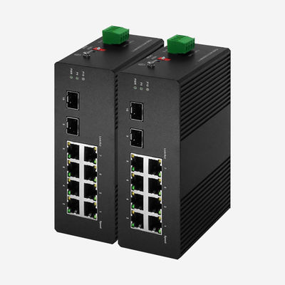 Gigabit 8 RJ45 PoE bağlantı noktası ve 2 SFP DC güç kaynağı ve -40 °C ~ 85 °C Endüstriyel Akıllı Değiştirme Uygulama için